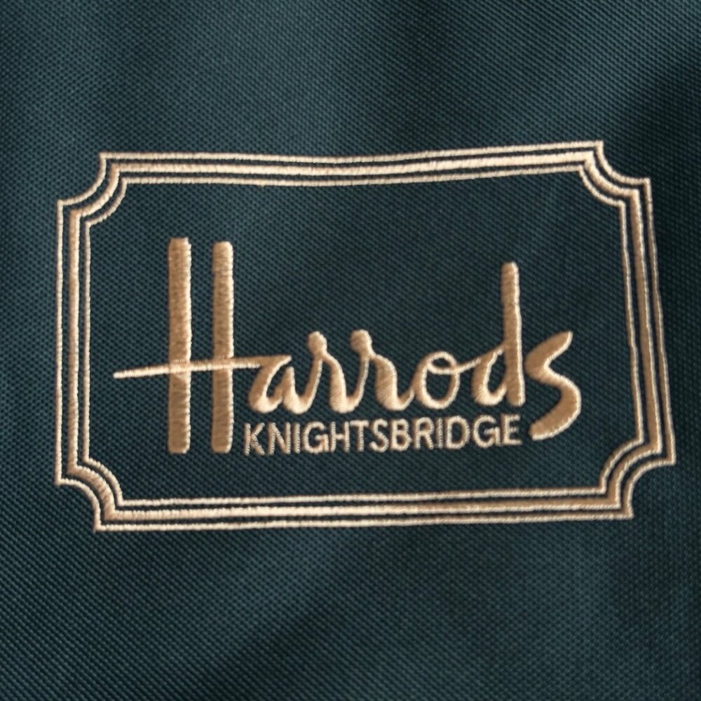 Harrods Embroidered Tote Bag (Green) View 2